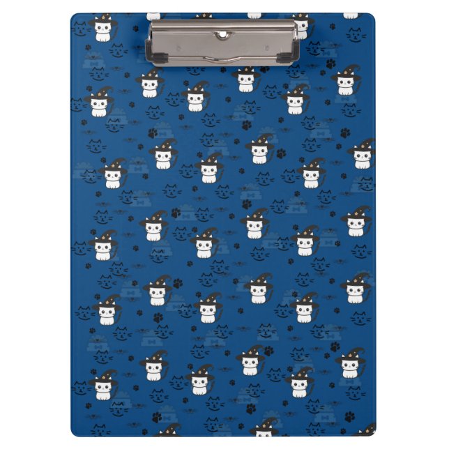 Carpeta De Pinza Impresiones de gatitos y pintas en el Ceruleño osc (Anverso)