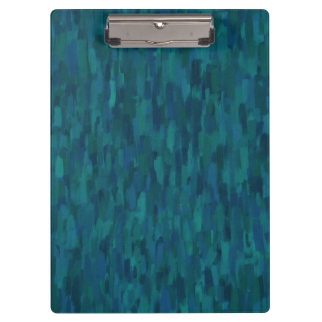 Carpeta De Pinza Impressionist Brush Strokes, Navy, Teal, Blue (Anverso)
