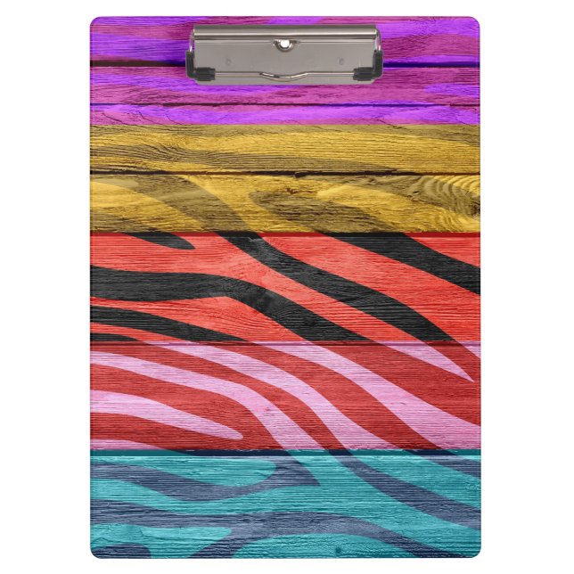 Carpeta De Pinza Imprimir cebra en madera #12 (Anverso)