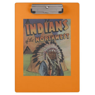 Carpeta De Pinza Indios del noroeste - jefe indio y tienda de los
