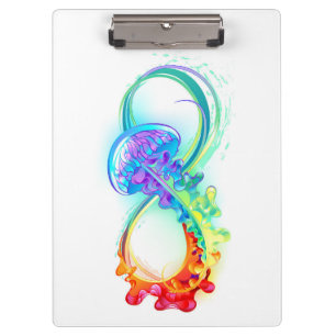 Carpeta De Pinza Infinidad con las medusas del arcoiris