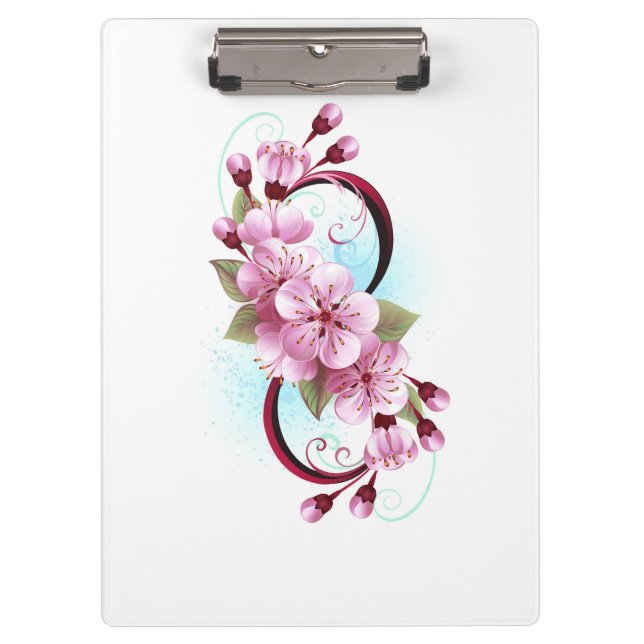 Carpeta De Pinza Infinito con las flores de flores de Sakura Blosso (Anverso)