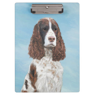 Carpeta De Pinza Inglés Springer Spaniel Pintura Original Perro Art