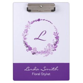 Carpeta De Pinza Inicial de Monograma Elegante Nombre Personalizado