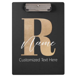 Carpeta De Pinza Inicial R Monogramada Moderna y Nombre Personaliza