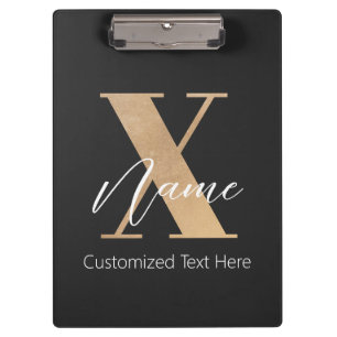 Carpeta De Pinza Inicial X y nombre personalizados con monograma mo