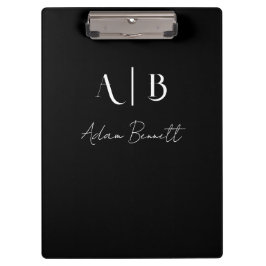 Carpeta De Pinza Iniciales de monograma moderno Personalizado Nombr