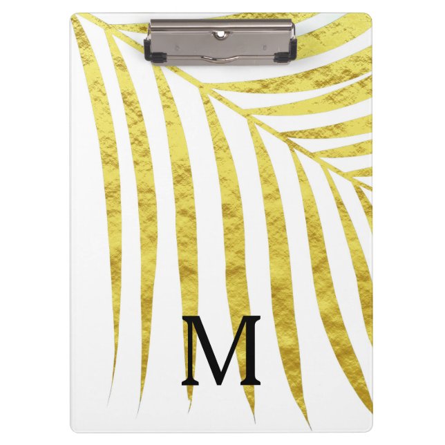 Carpeta De Pinza Iniciales Monogramadas Tropicales de la Hoja de Pa (Anverso)
