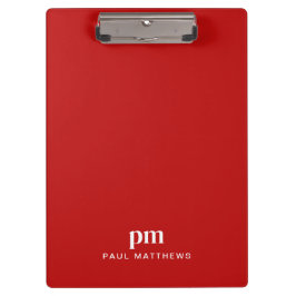 Carpeta De Pinza Iniciales y nombre del monograma empresarial simpl