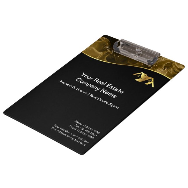 Carpeta De Pinza Inmobiliaria. Estructura. Oro negro (Angular)