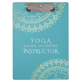 Carpeta De Pinza Instructor de Meditación de Yoga Oro Azul Verde Ma