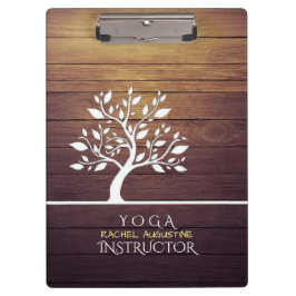 Carpeta De Pinza Instructor de Yoga de Madera Vintage de árbol mode