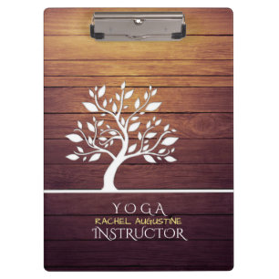 Carpeta De Pinza Instructor de Yoga de Madera Vintage de árbol mode