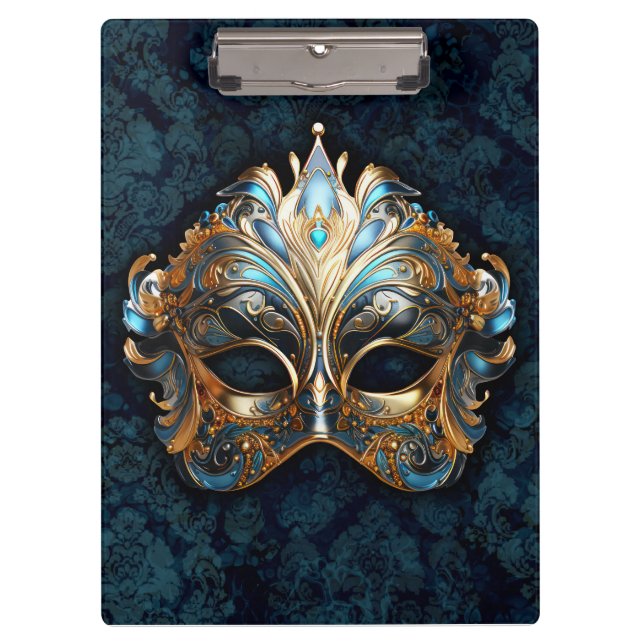 Carpeta De Pinza Intricate Teal and Golden  Mask (Anverso)
