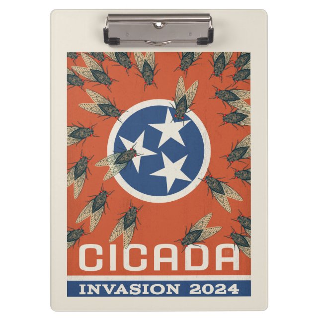 Carpeta De Pinza Invasión de Bandera Tennessee Cicada (Anverso)