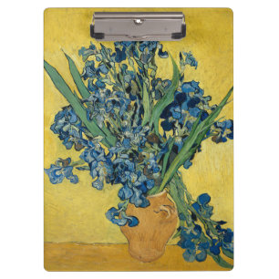 Carpeta De Pinza Irises de Van Gogh - Arte Azul y Amarillo Audaz