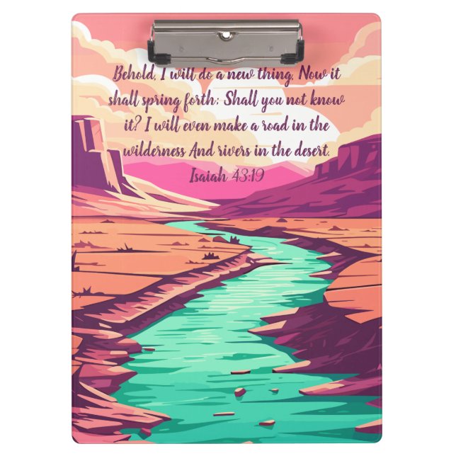 Carpeta De Pinza Isaiah 43:19 Clipboard River Desert  (Anverso)