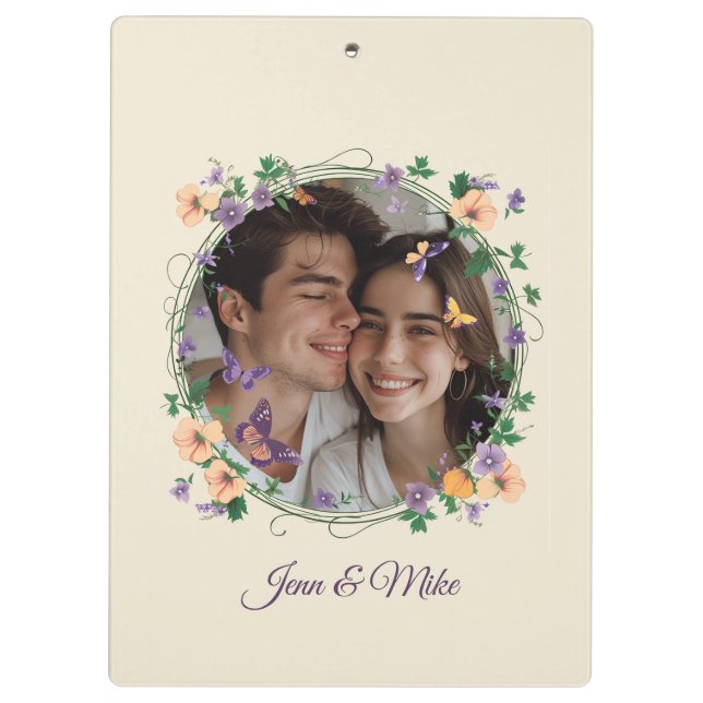 Carpeta De Pinza Ivy romántico y mariposas (Reverso)