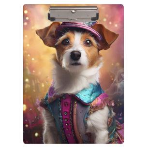 Carpeta De Pinza Jack Russell en un disfraz vibrante