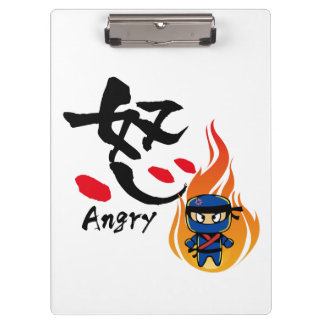 Carpeta De Pinza Japanese Kanji- 「怒」　-Angry-