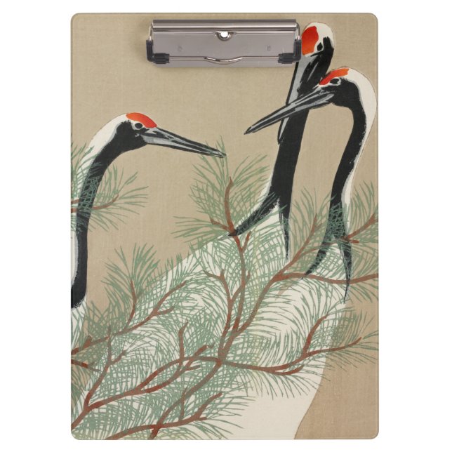 Carpeta De Pinza Japanese woodblock-print Cranes - Kamisaka Sekka (Anverso)