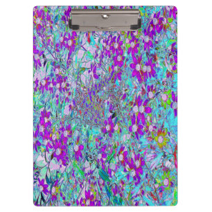 Carpeta De Pinza Jardín Acuático con Flores Violeta Azul y Rosa Cal