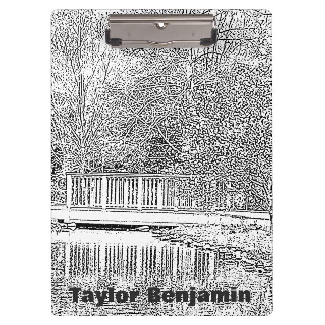 Carpeta De Pinza Jardín blanco y negro con bono hermoso (Anverso)