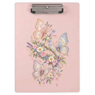 Carpeta De Pinza Jardín de Cumpleaños de Mariposa Pastel
