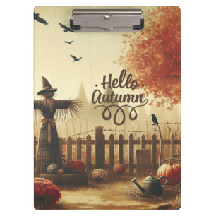 Carpeta De Pinza Jardín de otoño y espantapájaros