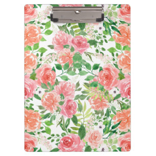 Carpeta De Pinza jardín de rosa de una casa de campo con acuarela