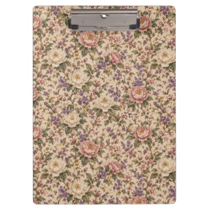 Carpeta De Pinza Jardín de rosas botánicas vintage y patrón de mari