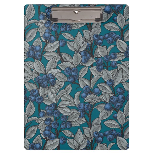 Carpeta De Pinza Jardines de arándano azul y gris (Anverso)