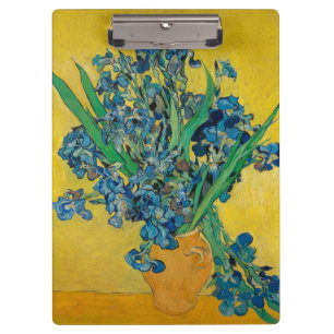 Carpeta De Pinza Jarrón Van Gogh con Iris Clasicismo Impresionista