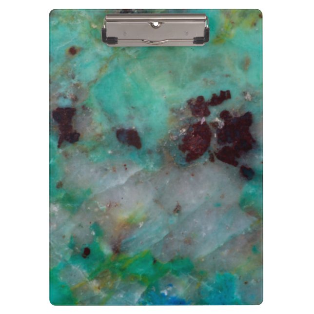 Carpeta De Pinza Jasper de crisocola azul (Anverso)