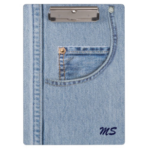 Carpeta De Pinza Jeans Clipboard con (o sin) monograma