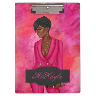 Carpeta De Pinza Jefe ejecutivo afroamericano personalizado