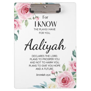 Carpeta De Pinza Jeremiah 29:11 Rosa Rosa Personalizada
