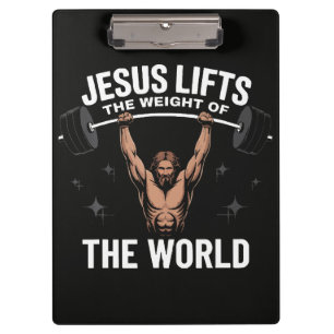 Carpeta De Pinza Jesucristo levantando pesas muerto