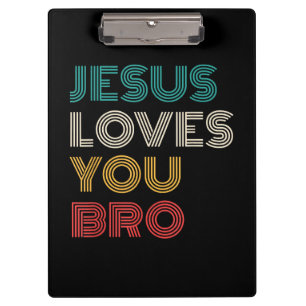 Carpeta De Pinza Jesús Te Ama Hermano, Gracioso Retro De Fe Cristia