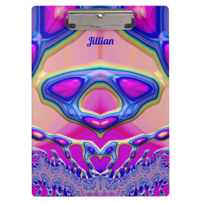 Carpeta De Pinza JILLIAN ~ BIZARRE 3D! ~ Azul rosa Verde original (Anverso)