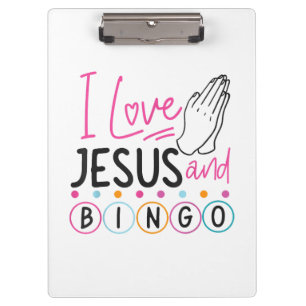Carpeta De Pinza Jugador de Bingo Jesús Fe Católica Yo Amo a Jesús 