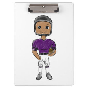 Carpeta De Pinza jugador de fútbol retro vintage púrpura negro simp