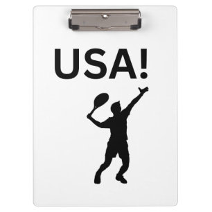 Carpeta De Pinza Jugador de tenis de EE.UU. usando el punto como bo