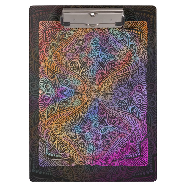 Carpeta De Pinza Kaleidoscope arcoiris Mandala (Anverso)