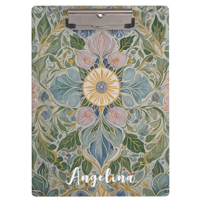 Carpeta De Pinza Kaleidoscopio floral personalizado (Anverso)