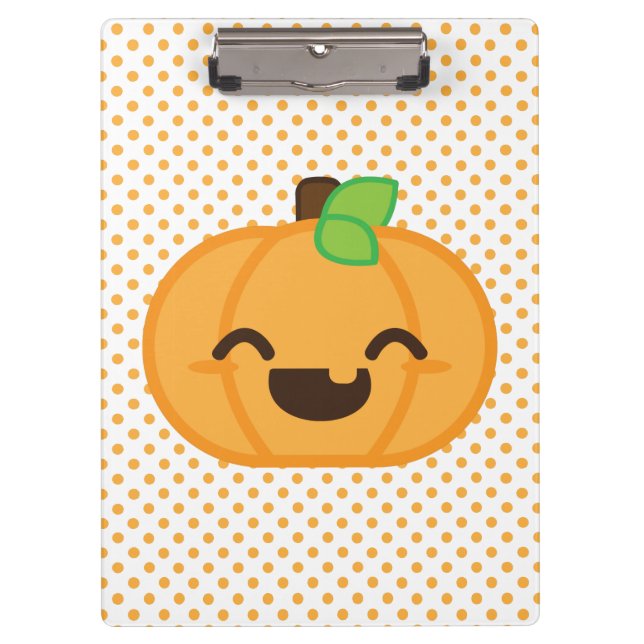 Carpeta De Pinza Kawaii Jack O Lantern Pumpkin Clip Board (Anverso)