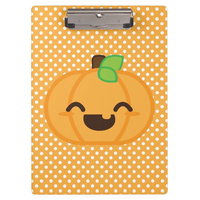 Carpeta De Pinza Kawaii Jack O Lantern Pumpkin Clip Board (Anverso)