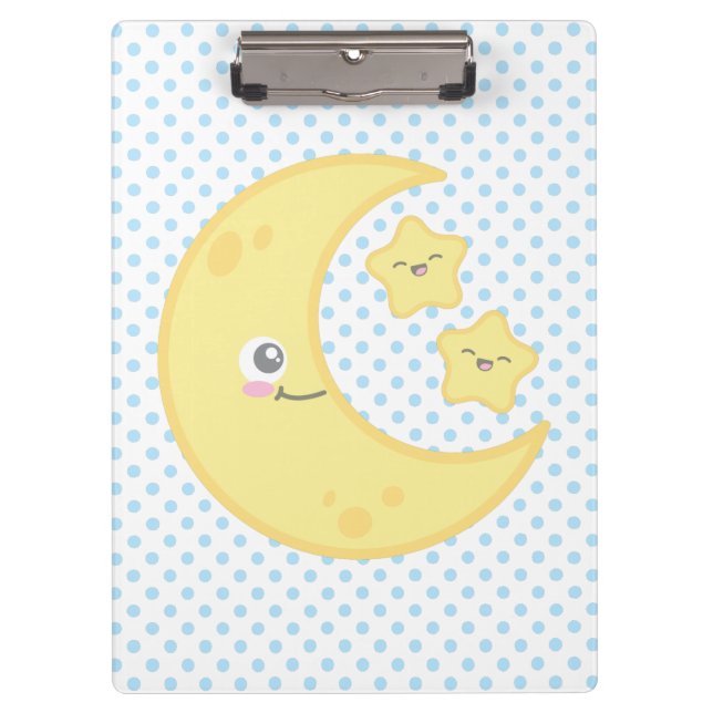 Carpeta De Pinza Kawaii Moon y la placa para clips (Anverso)