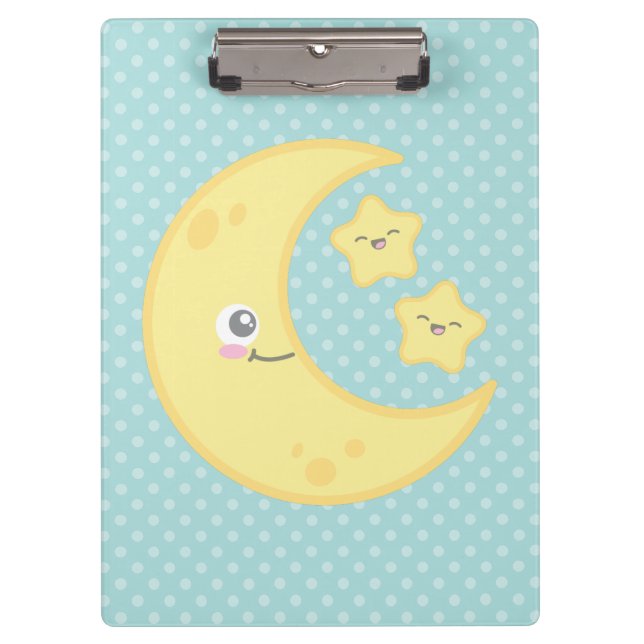 Carpeta De Pinza Kawaii Moon y la placa para clips (Anverso)