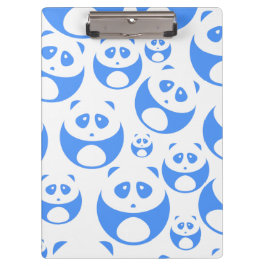 Carpeta De Pinza Kawaii Panda Baby Blue and White Pattern
